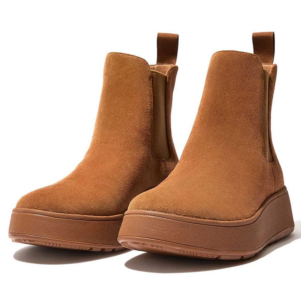 Ботинки Fitflop F-Mode Suede Flatform Chelsea, коричневый — фото 4