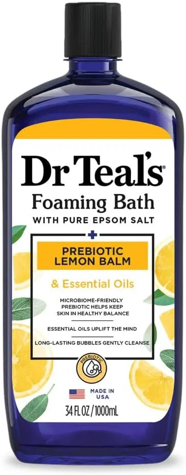 Пена для ванны Dr. Teal's с солью Эпсома и пребиотическим лимонным бальзамом, 1000 мл Dr Teal'S