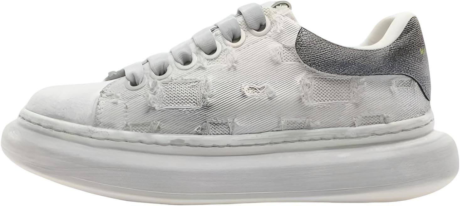 

Дизайнерские модные кроссовки, однотонный текстурированный узор, спортивный стиль на шнуровке, черно-белые, для повседневного комфорта Generic