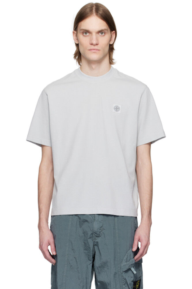 

Серая футболка из органического хлопкового джерси Stone Island