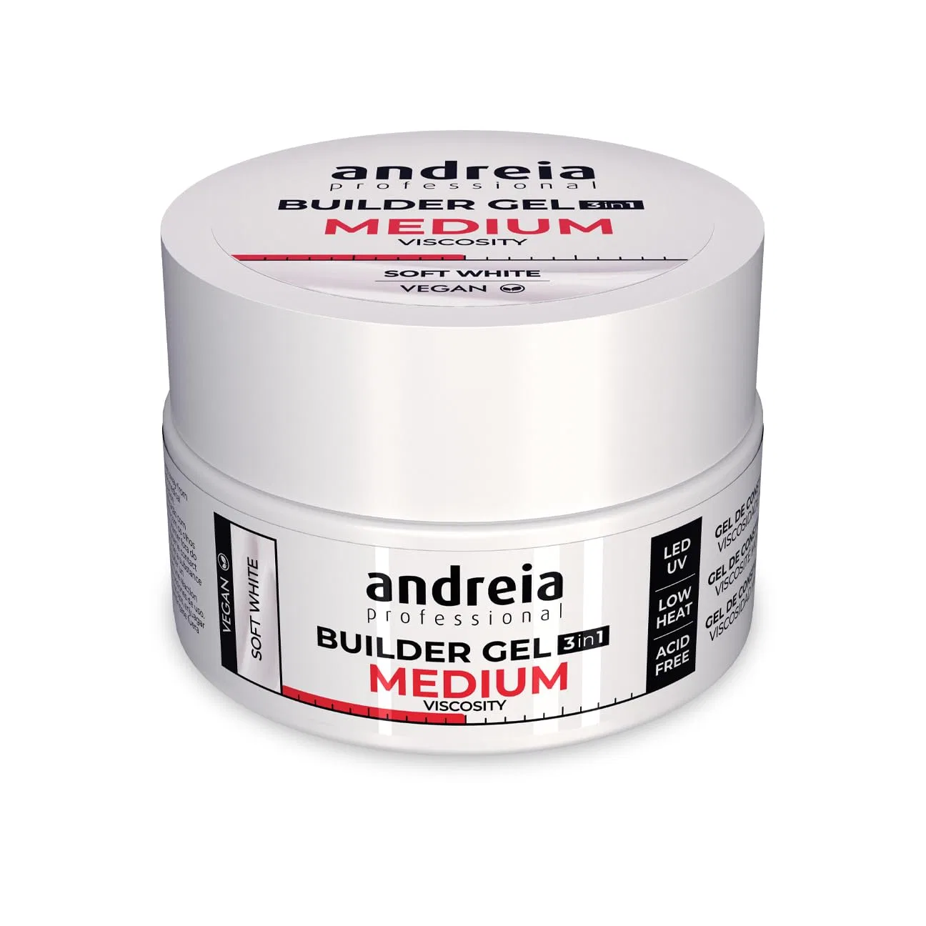 Профессиональный гель-строитель для ногтей Andreia Professional, мягкий белый, 22 г Andreia