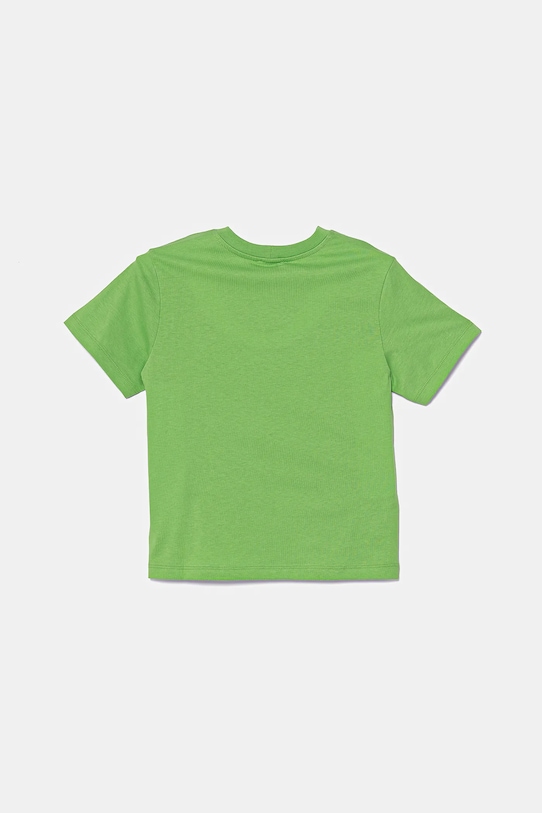 Детская хлопковая футболка United Colors Of Benetton, зеленый — фото 2