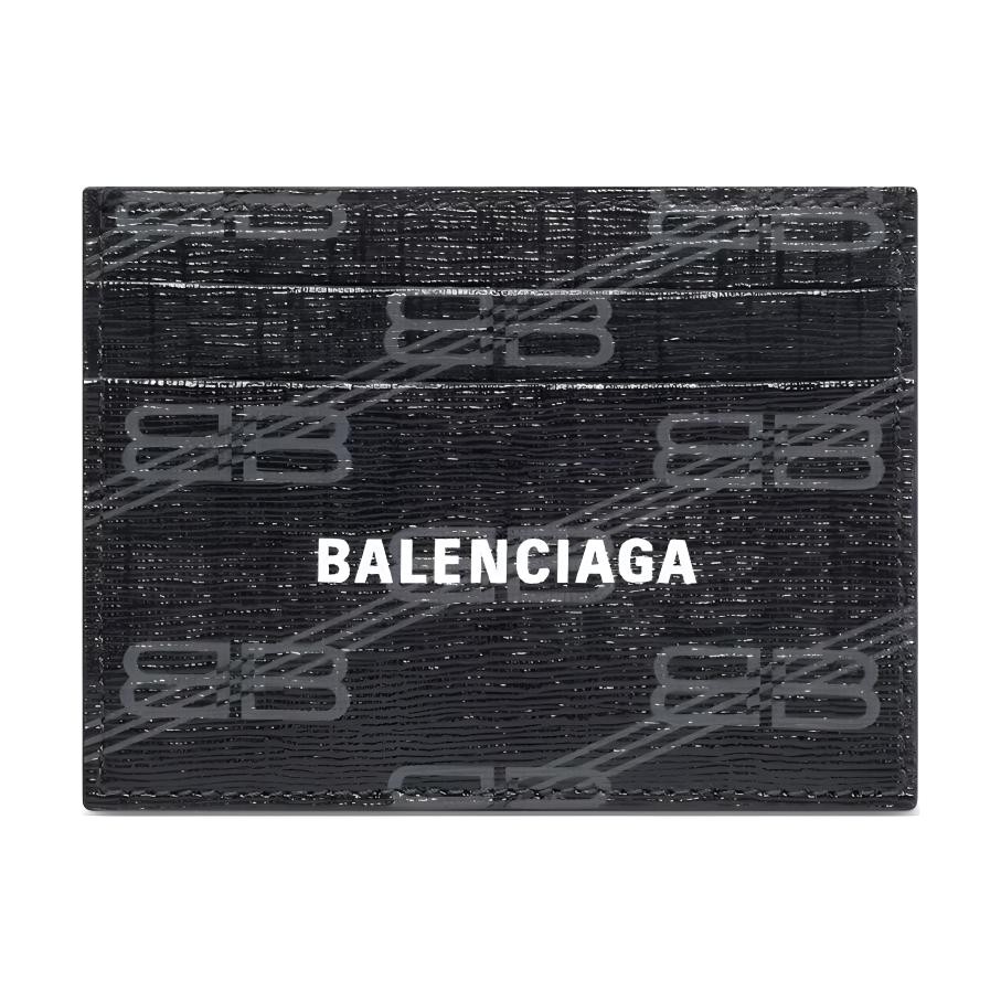 

Balenciaga Визитница из холста с покрытием, обычная женская, черно-серая