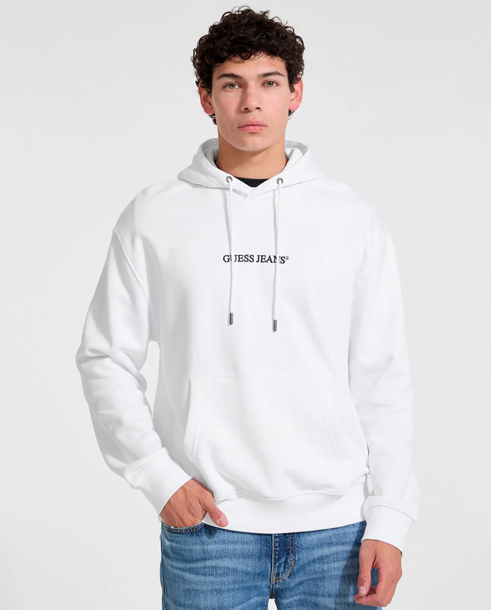 

Мужская толстовка с капюшоном Guess Jeans, белый