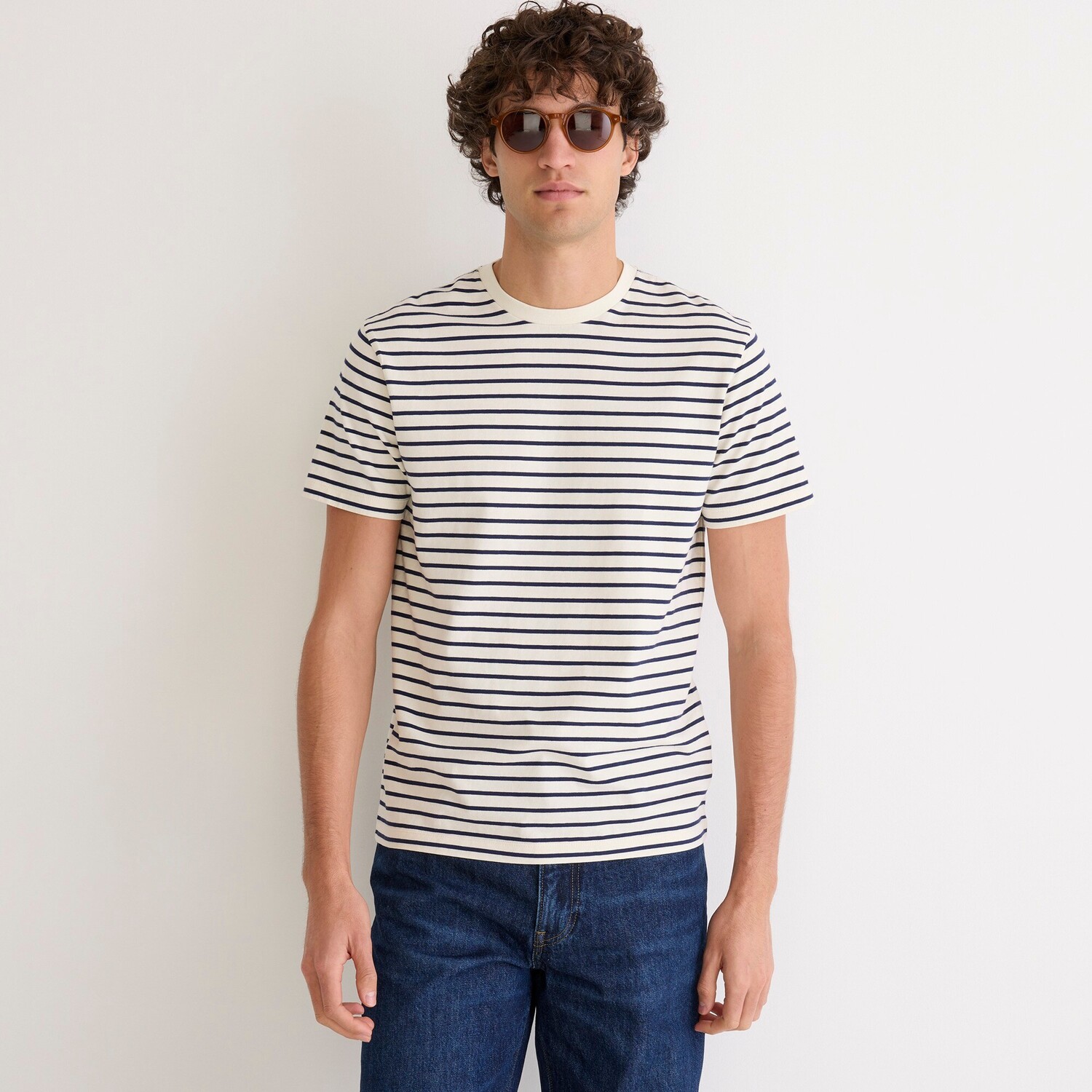 

Футболка из хлопка в полоску J.Crew, белый