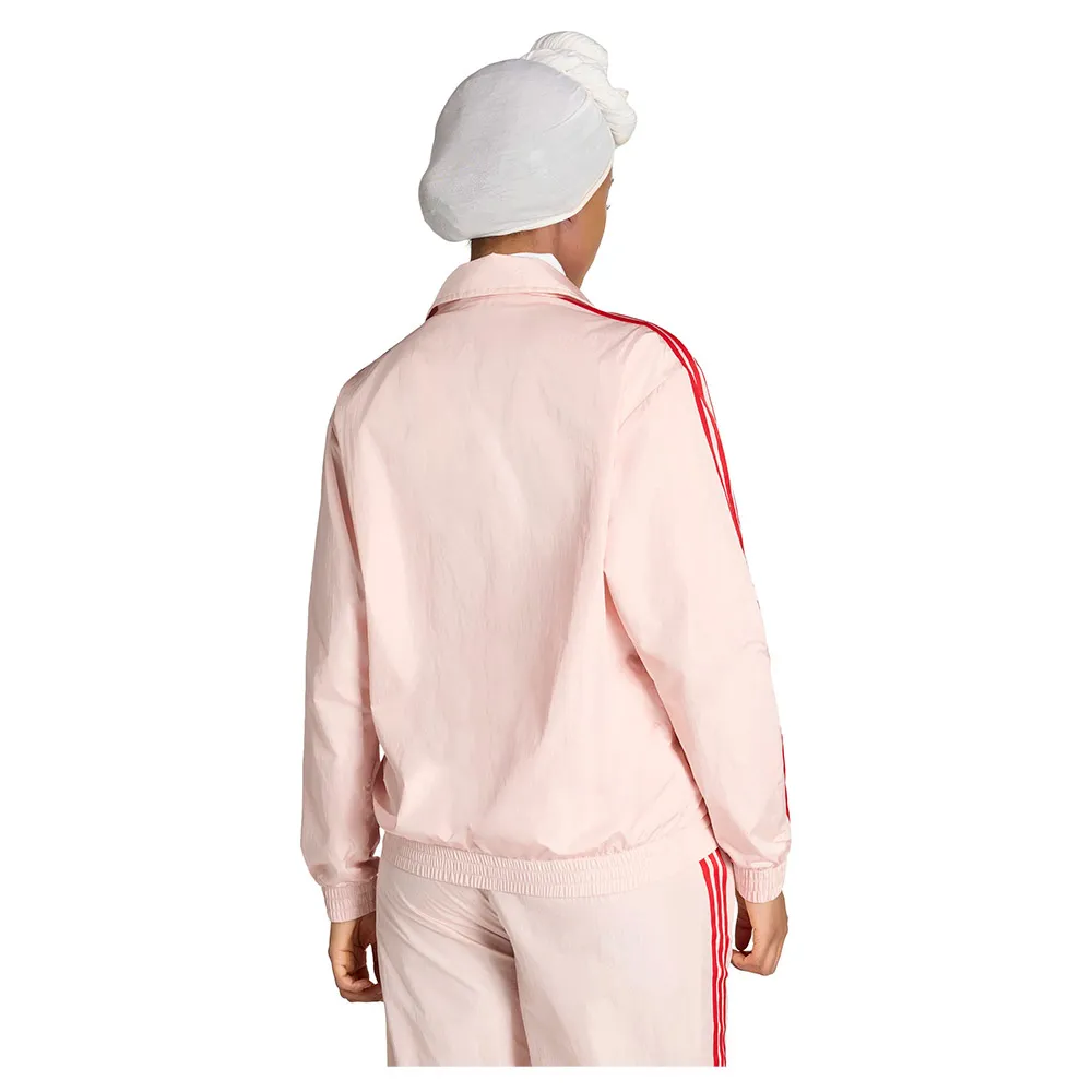 Толстовка adidas Originals Firebird Loose из нейлона на молнии, розовый — фото 2