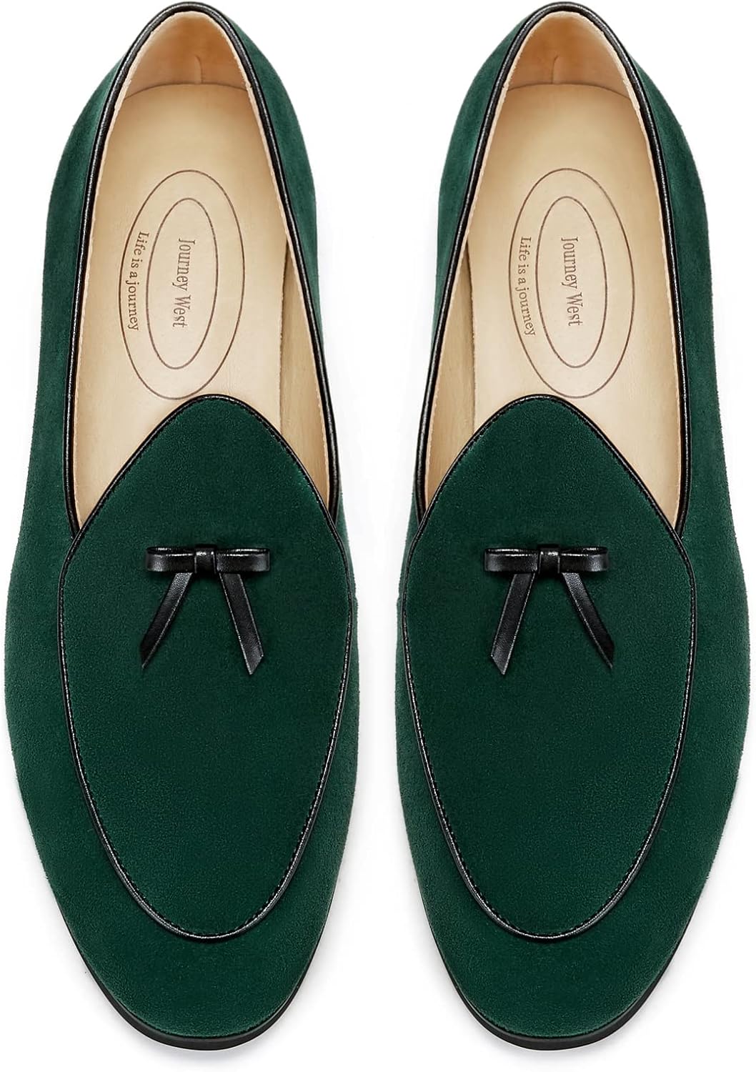 

Мужские замшевые Бельгийские лоферы Journey West для мужчин, удобные слипоны, повседневные лоферы с монеткой, зеленый