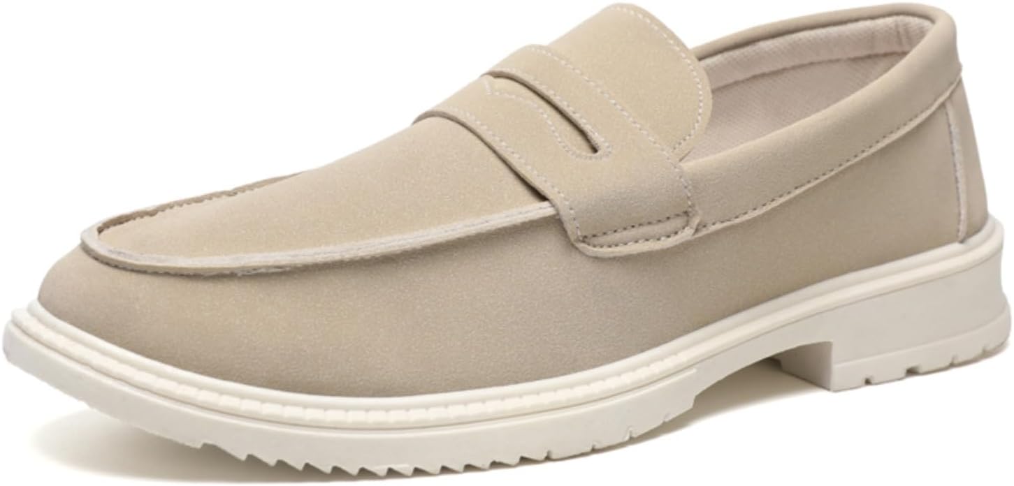 

Мужские пенни-лоаферы, кожаные кроссовки, слипоны, повседневная и деловая обувь, офисные туфли на каждый день, лоферы для ходьбы и вождения Generic, хаки