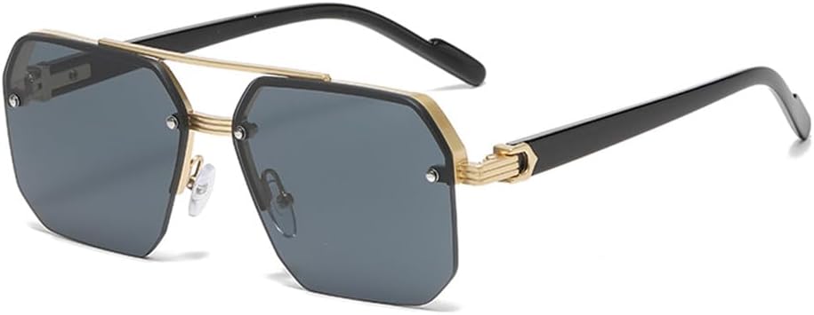 

Солнцезащитные очки с двойной перемычкой для мужчин и женщин с градиентными линзами UV400, предназначенные для занятий спортом на открытом воздухе и путешествий UYPTK, Gold Black