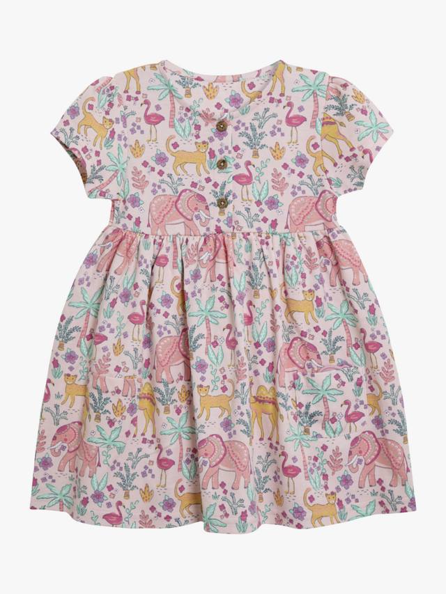 

Детское платье с сафари животными JoJo Maman Bébé, Coral/Multi