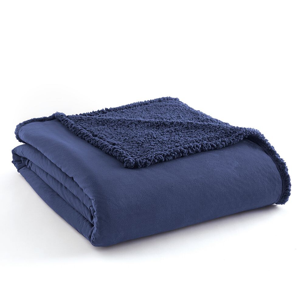 

Одеяло Micro Flannel Sherpa, цвет Smokey Mountain Blue