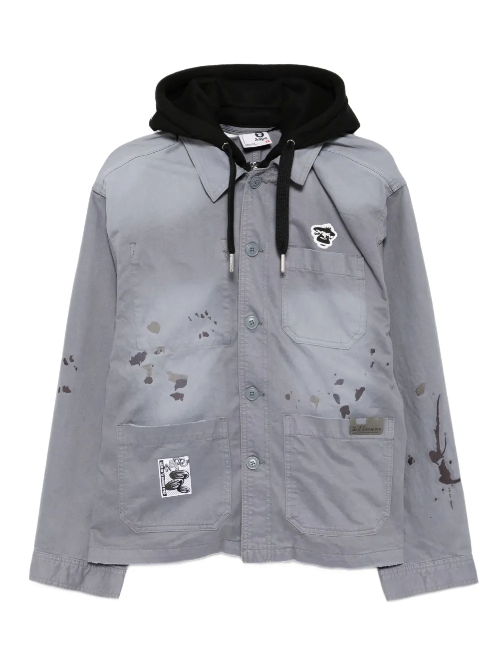 

Куртка с нашивкой-логотипом AAPE BY *A BATHING APE, серый