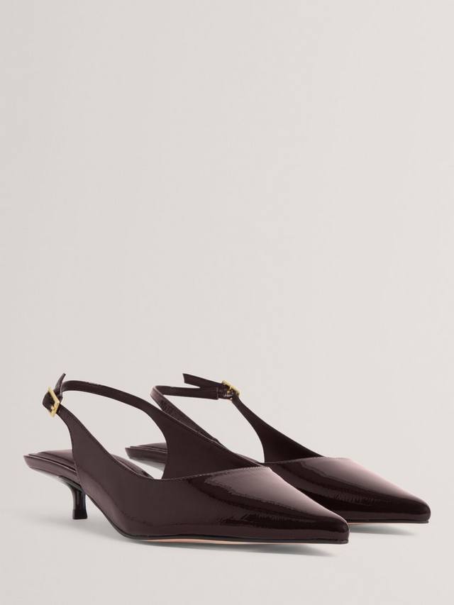 KITIY Slingback кожаные туфли на низком каблуке Ted Baker, Burgundy — фото 3