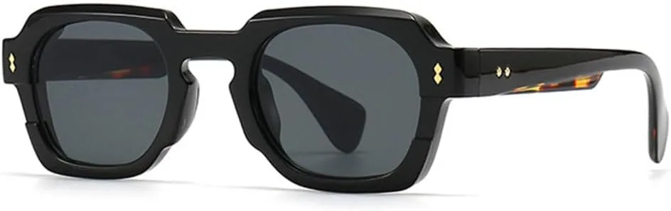 

LVTFCO Популярные модные женские солнцезащитные очки в винтажном панк-стиле, градиентные очки, мужские солнцезащитные очки с заклепками, Black Leopard Grey