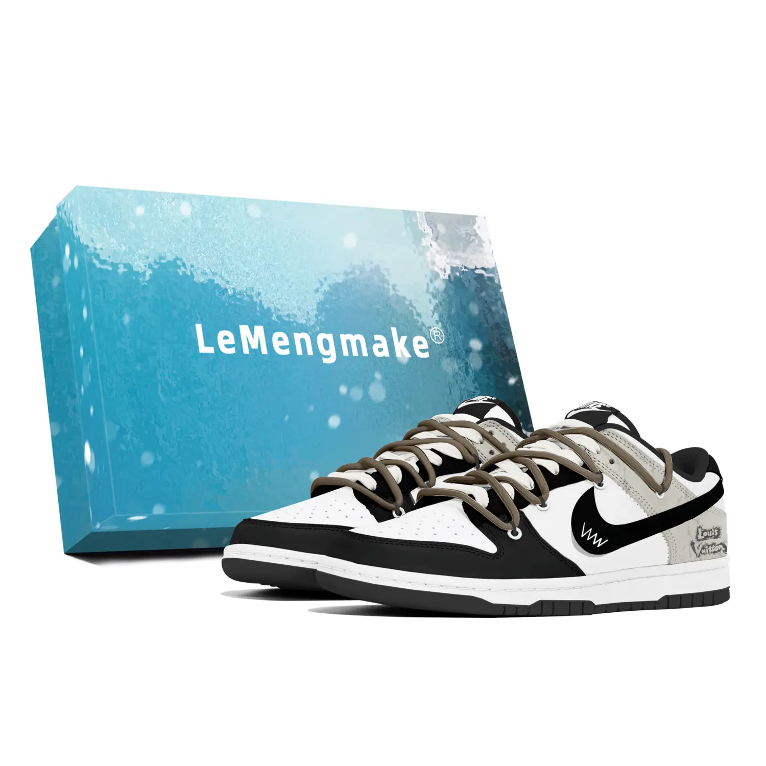 

Nike Кроссовки для скейтбординга Dunk Lemon Joy, износостойкие, низкие, мужские, черно-белые