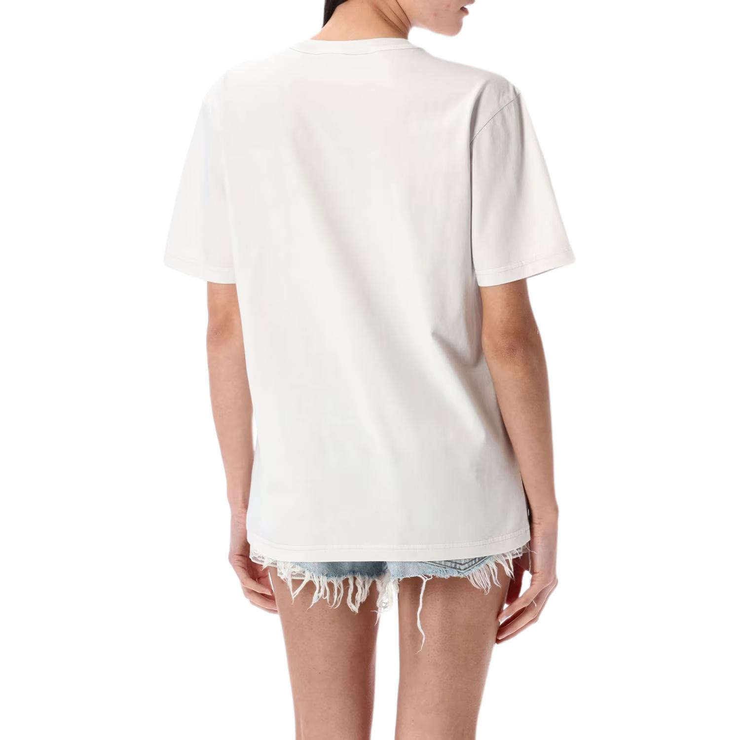 Футболка T By Distressed с принтом логотипа и эффектом потертости Alexander Wang, белый — фото 4