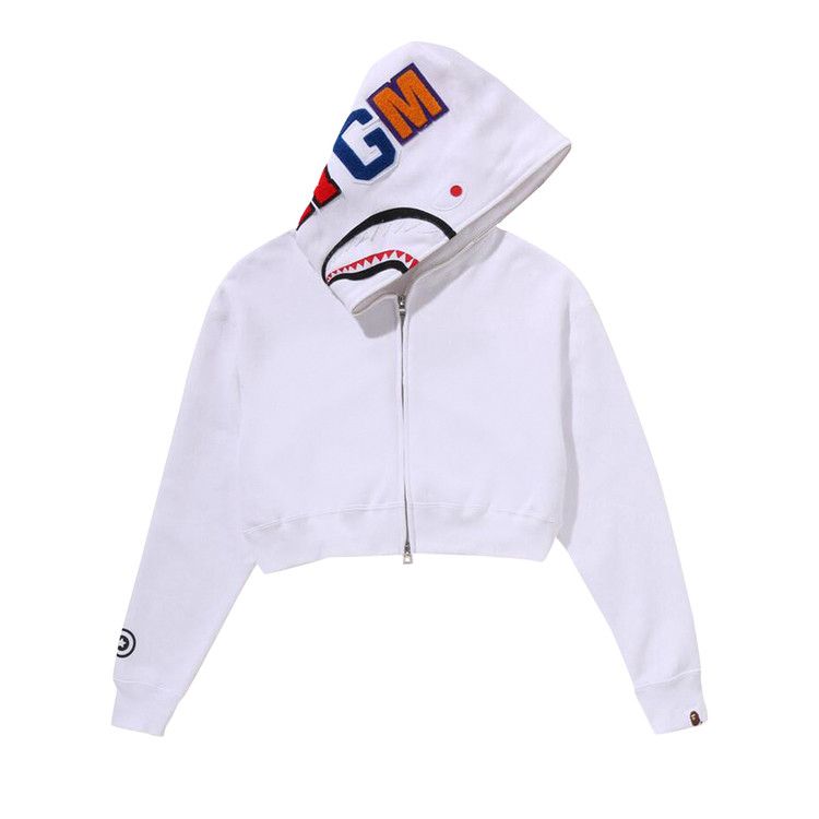 

Худи BAPE Shark Cropped Full Zip Hoodie, White