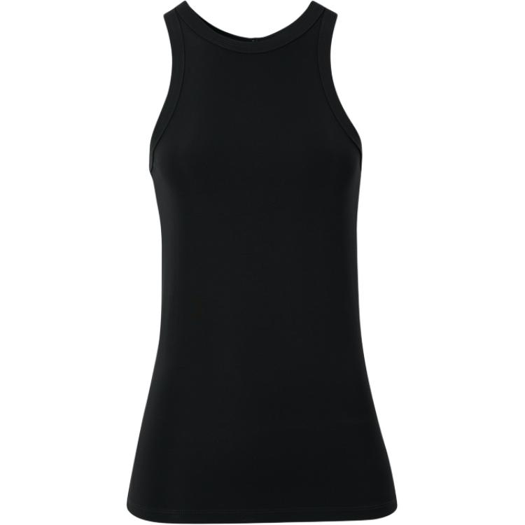 

TOTEME Топ-майка женская черная с круглым вырезом и умеренным вырезом на спине