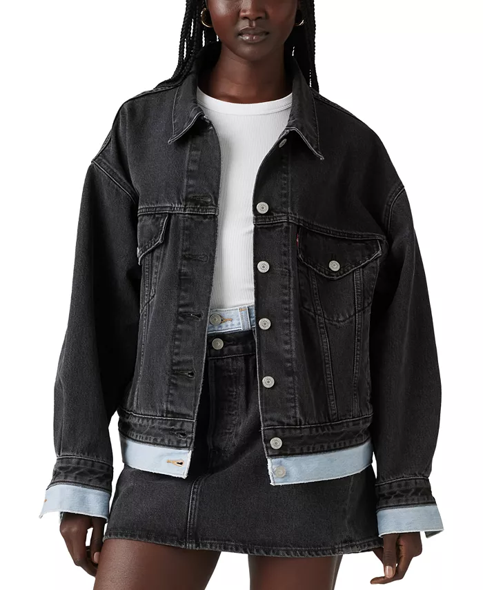 

Женская хлопковая куртка в стиле 90-х Trucker Jacket Levi's, черный