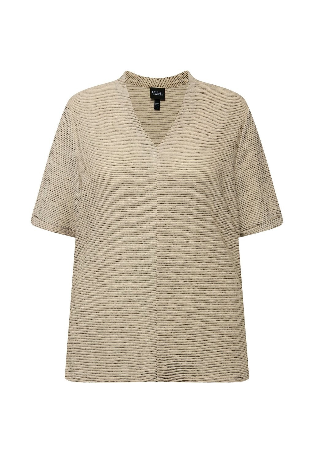 

Футболка с принтом TEXTURED SHORT SLEEVE V-NECK Ulla Popken, бежевый