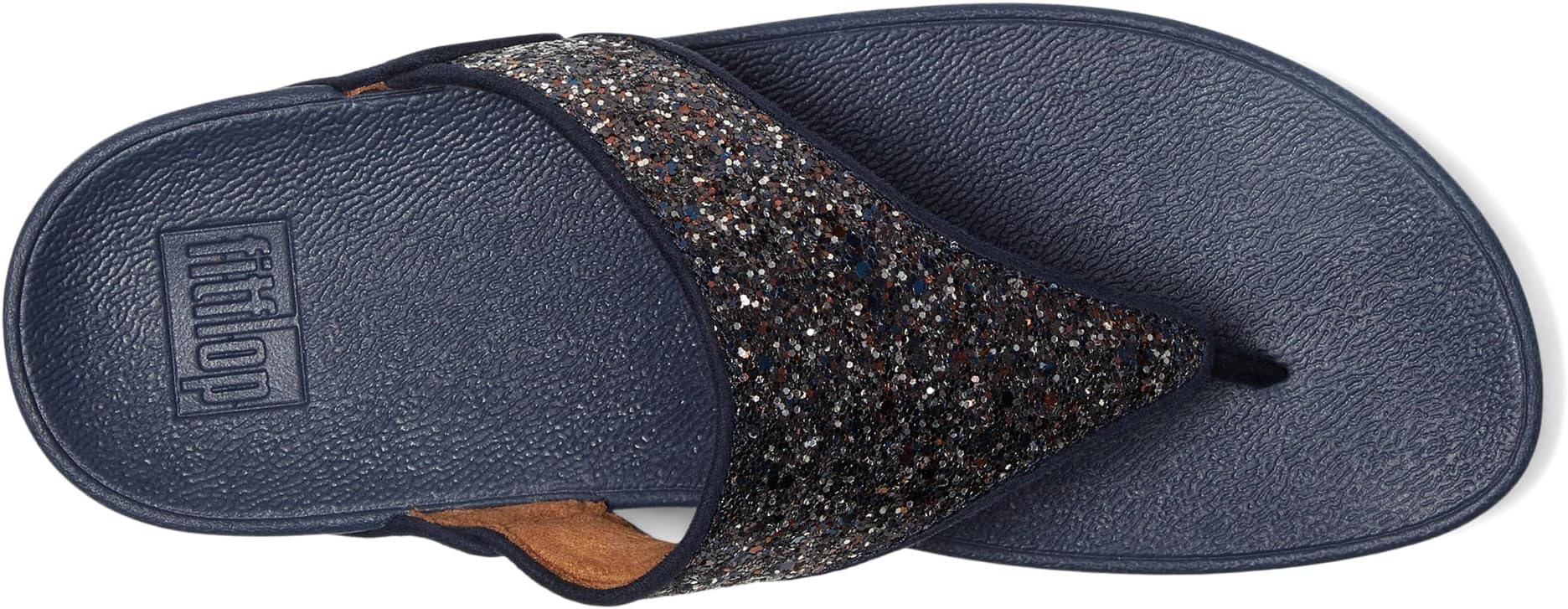Сандалии FitFlop Lulu Multi-Tonal Glitter Toe-Post Sandals, цвет Midnight Navy Mix — фото 2