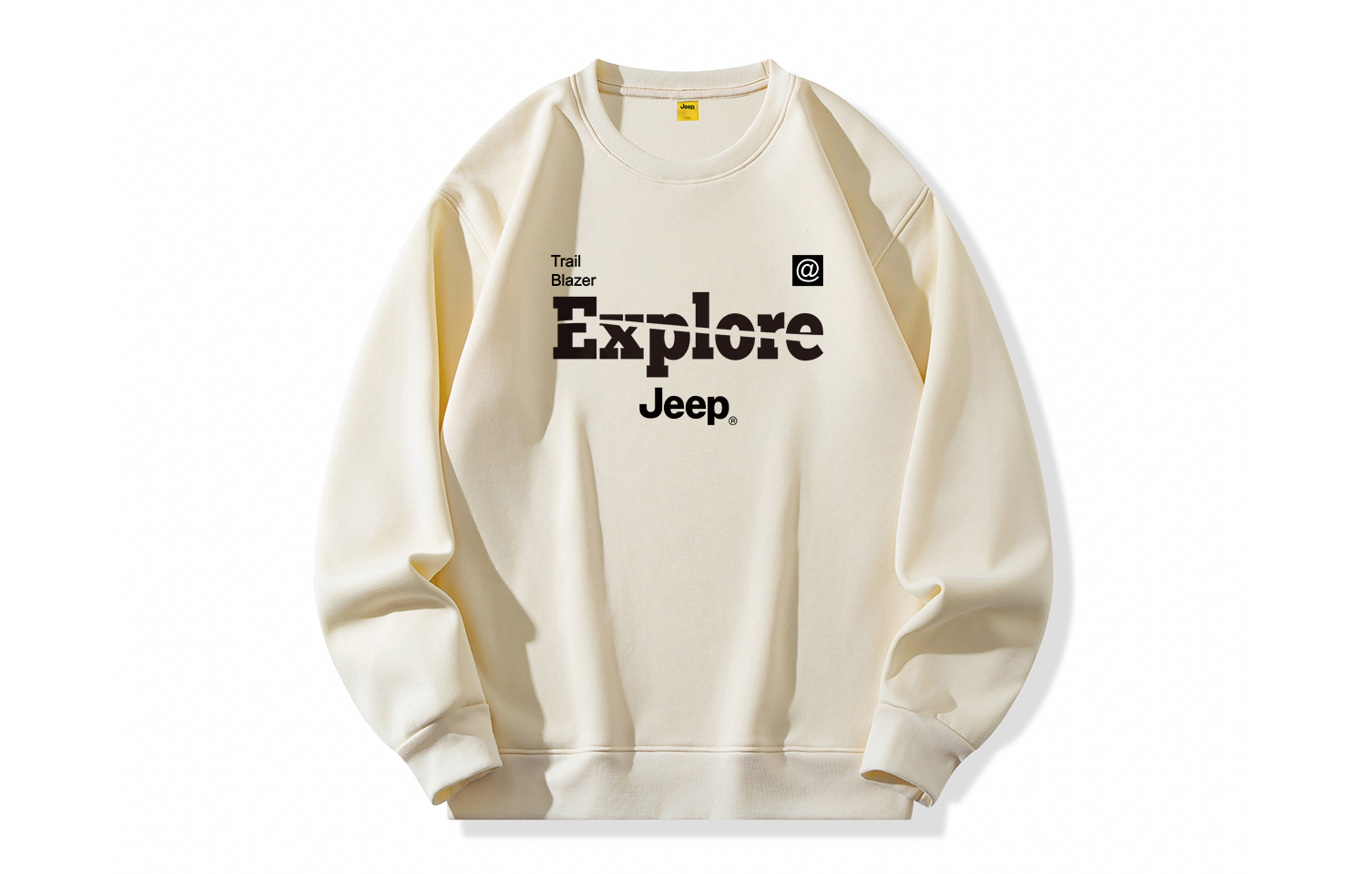 

Свитшот Unisex Crew Neck Moderate Regular Jeep, бежевый желтый