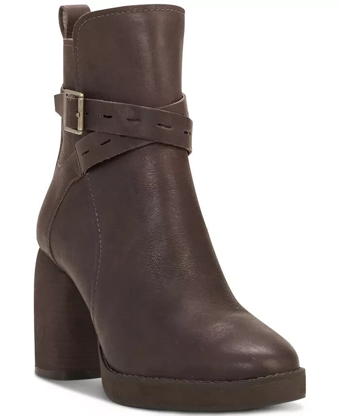 Lucky Brand Natesa Ботинки женские коричневые кожаные на квадратном каблуке
