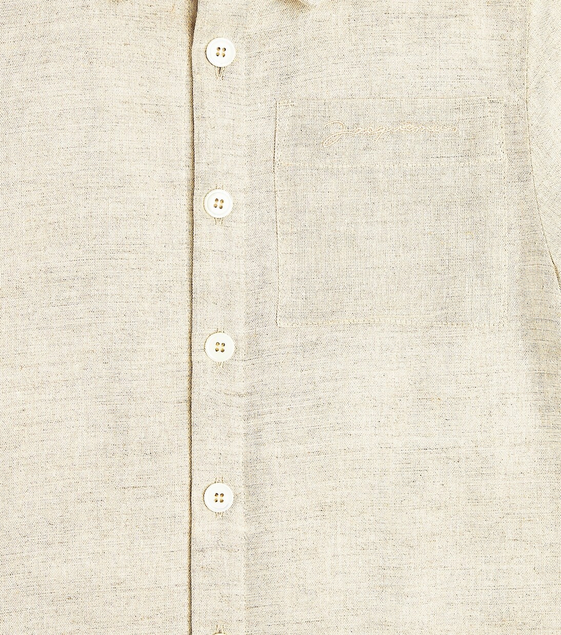 Рубашка la chemise boulanger из льна и хлопка Jacquemus Enfant, бежевый — фото 2