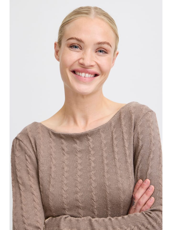 

B. young Футболка с длинными рукавами BYTHEANA приталенного кроя, цвет ореховый