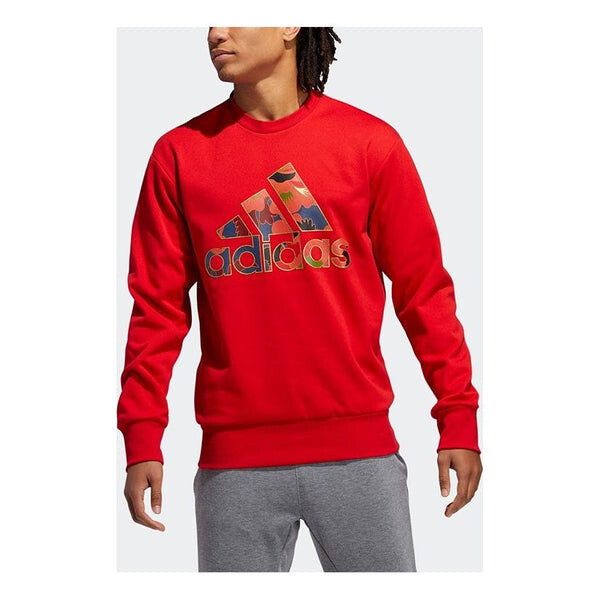 

Толстовка adidas Large logo Printing Basketball Sports Pullover Red, красный