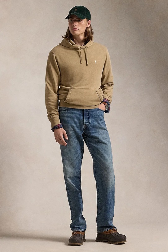 Хлопковая толстовка Polo Ralph Lauren, бежевый — фото 3
