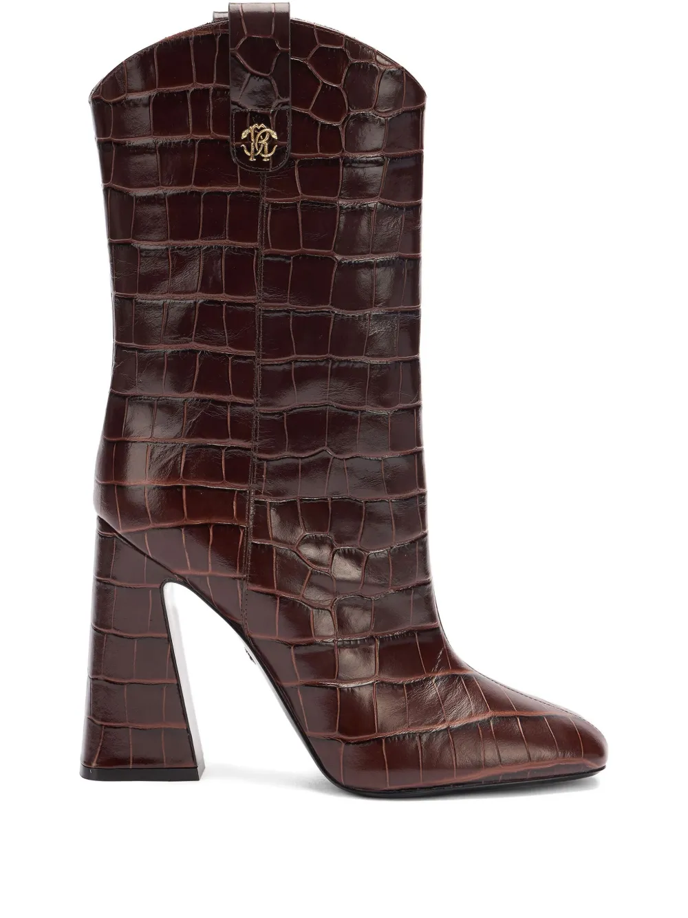 Кожаные сапоги Roberto Cavalli, коричневый