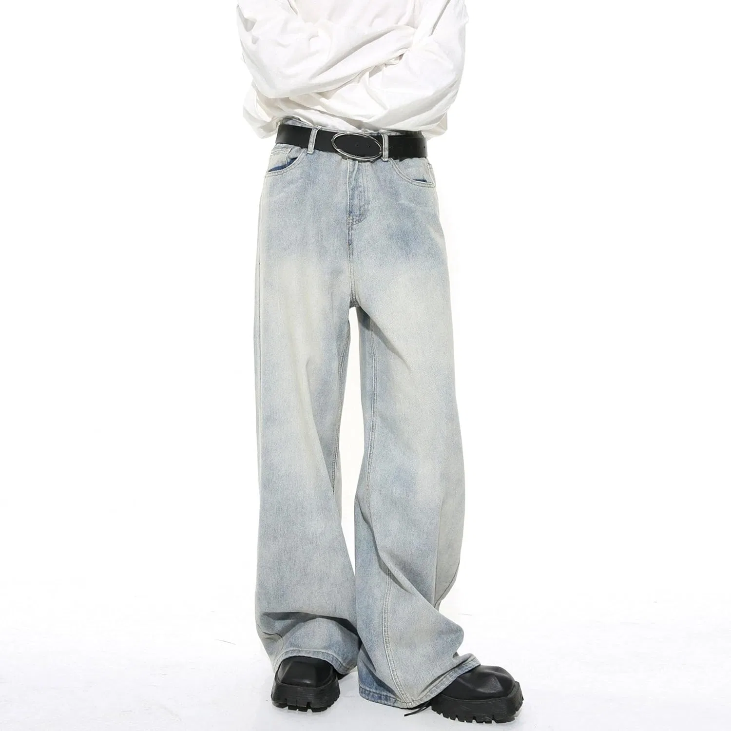 Джинсы широкие Y2K Vintage Denim Pants, Light Blue5 — фото 3