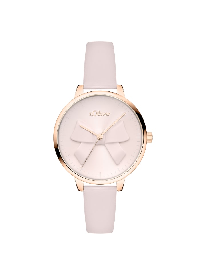 

s.Oliver Наручные часы с игривым бантиком розового цвета