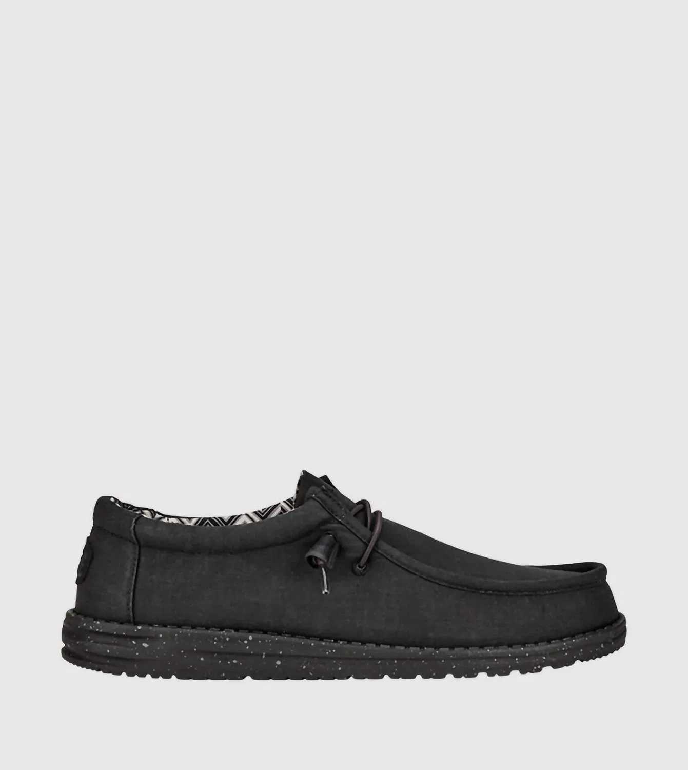 Hey Dude Men's Wally Stretch Canvas Shoes In Black/black