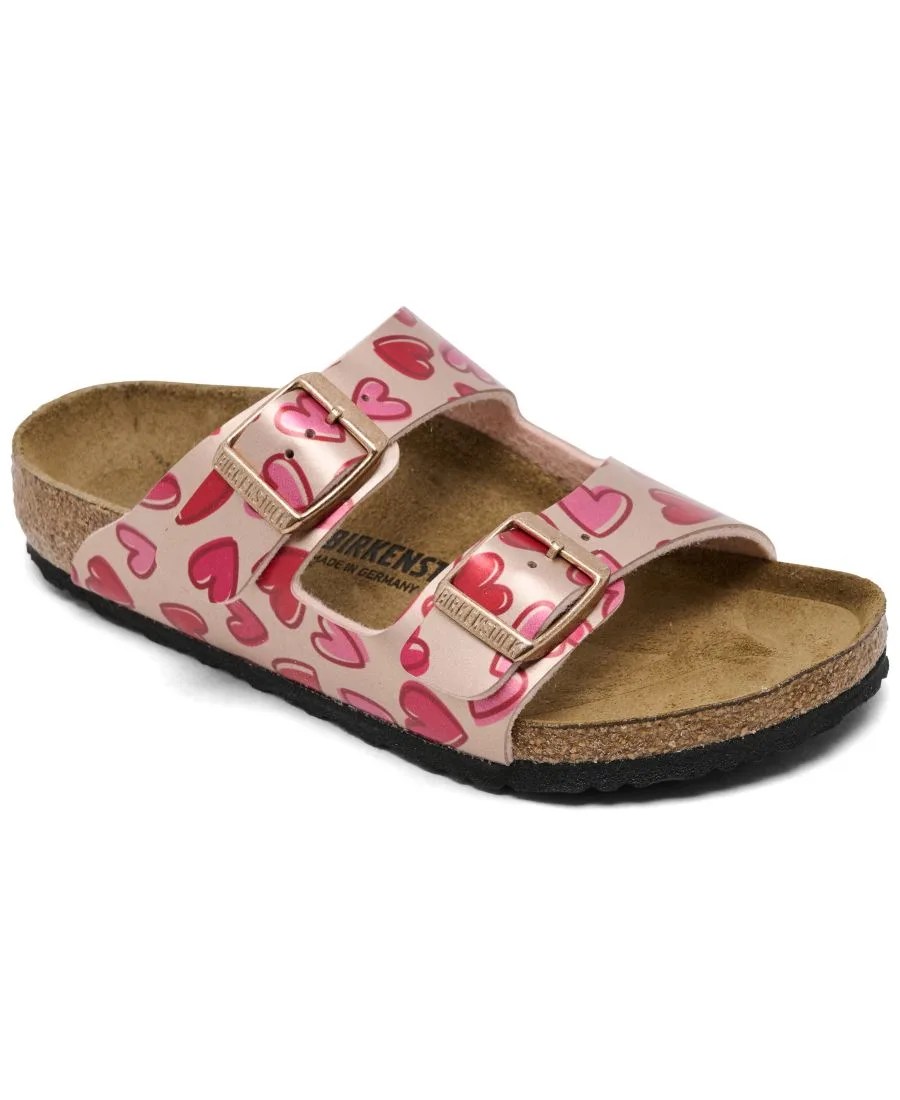 Детские сандалии Arizona Birko-Flor от Finish Line Birkenstock, Metallic Copper Hearts