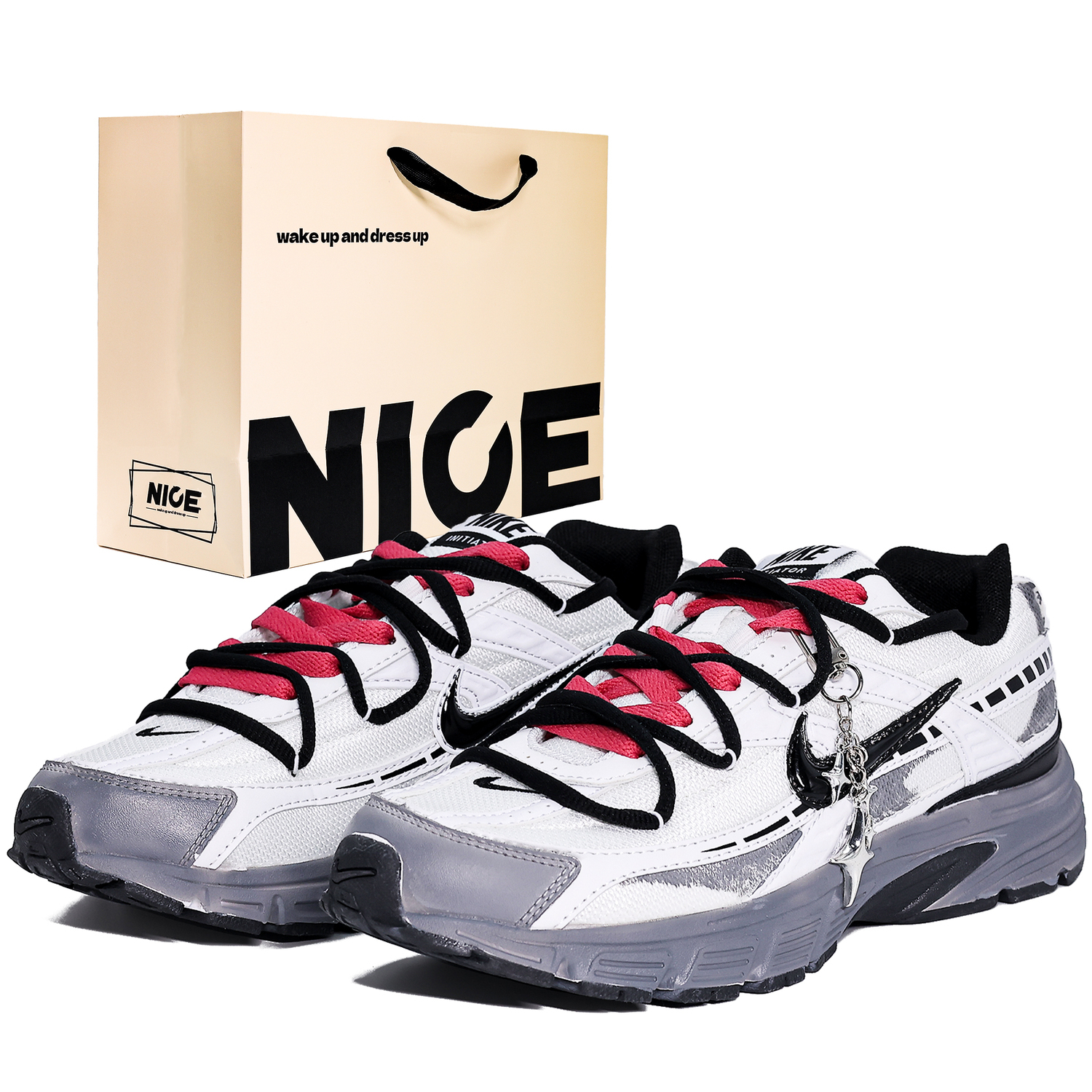 

Nike Мужские износостойкие низкие беговые кроссовки Initiator, серый с белым