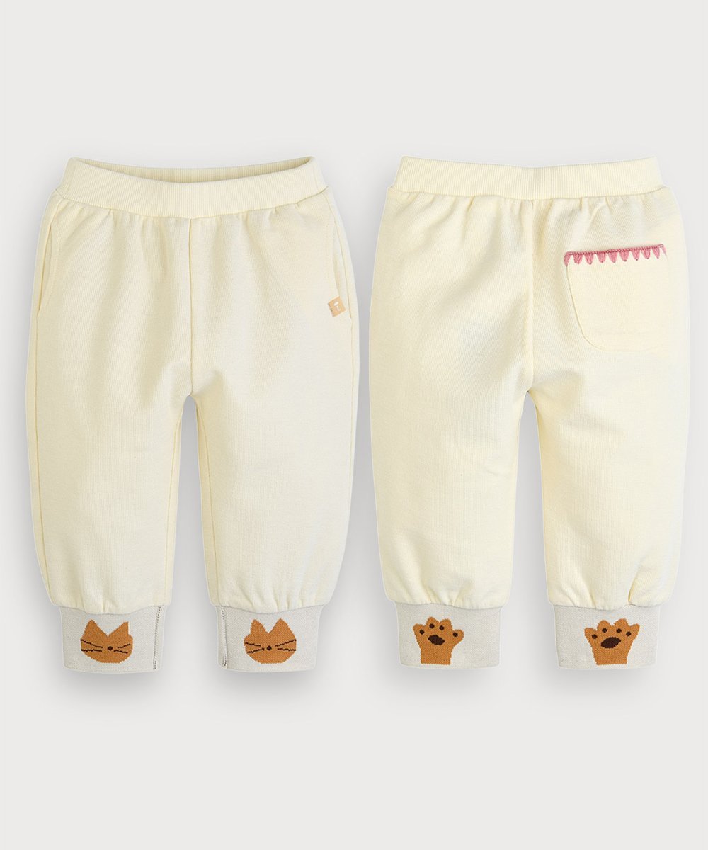 Спортивные штаны с кошачьей расцветкой Moimoln, Cream — фото 2