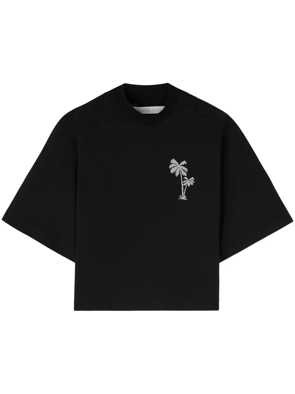 

Укороченная футболка с вышивкой PALM ANGELS, черный