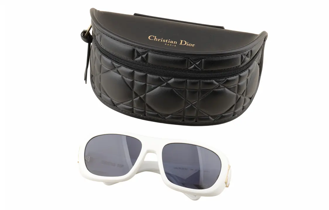 Оправы для очков квадратные солнцезащитные женские белые DIOR — фото 4