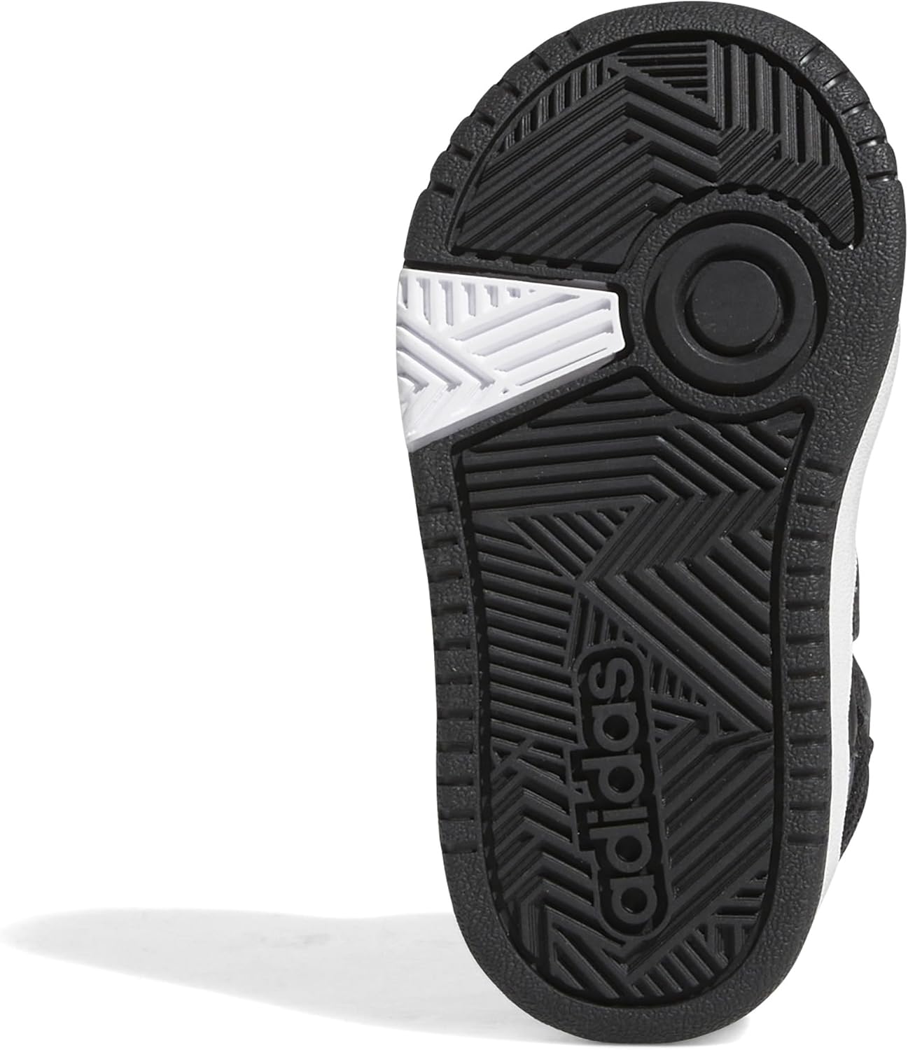 Детские кроссовки Adidas для девочек, средняя высота, застежка на липучке, белый/черный/серый — фото 4