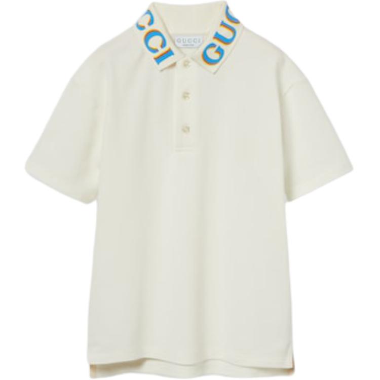 GUCCI Футболка с коротким рукавом ss25 ivory white kids' — фото 3