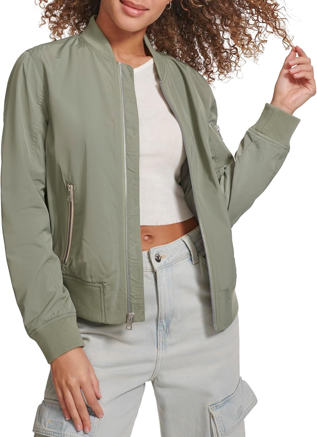 

Женская куртка-бомбер Levi's Melanie Newport (стандартный и большой размер), Sea Green