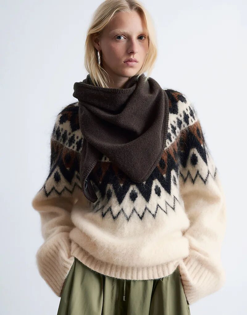 

& Other Stories шерстяной треугольный шарф темно-коричневого цвета