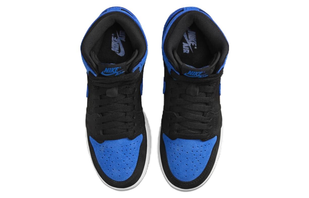 Jordan Air Jordan 1 винтажные баскетбольные кроссовки женские, Синий с черной надписью — фото 4