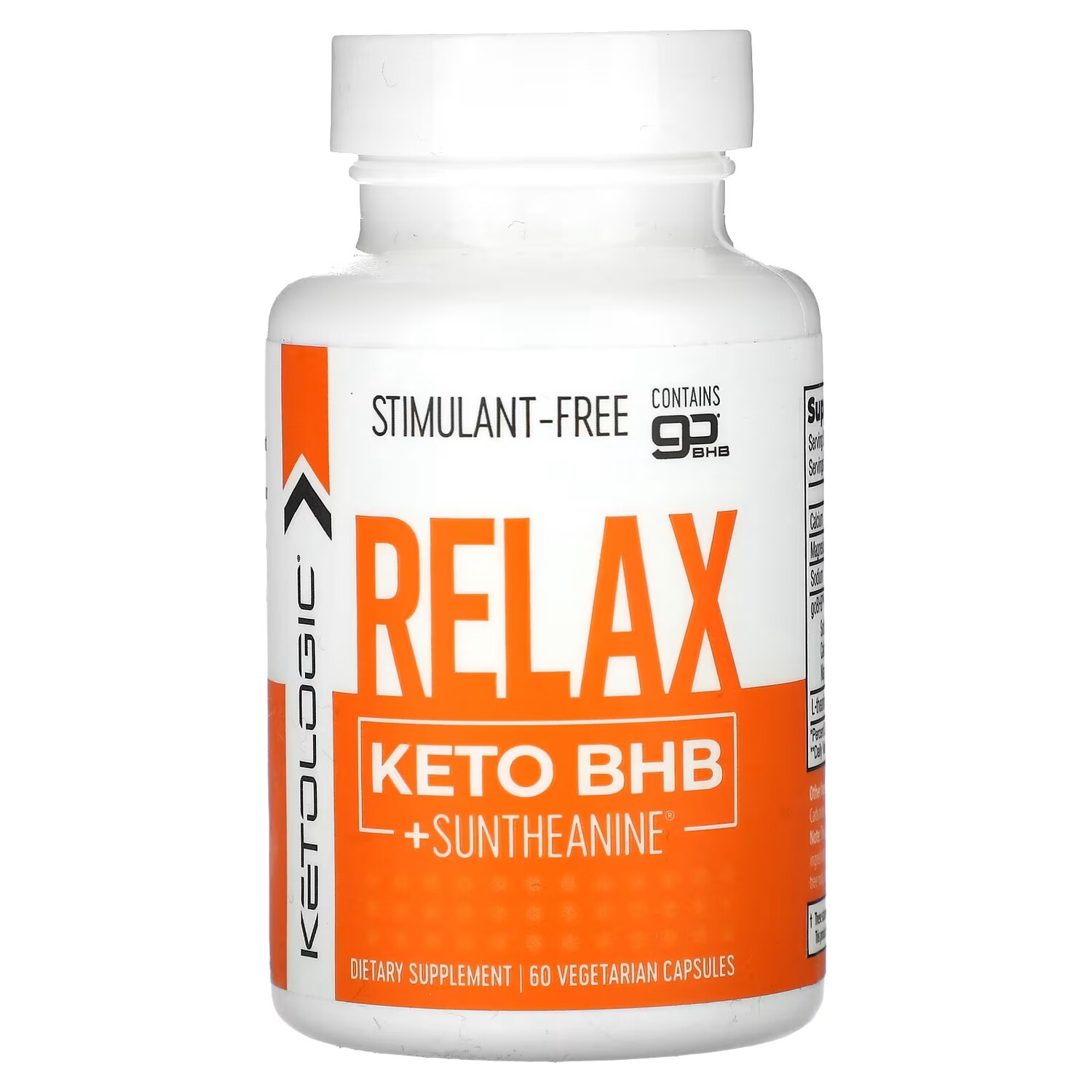 

Добавка KetoLogic Relax Keto BHB + Suntheanine, 60 капсул
