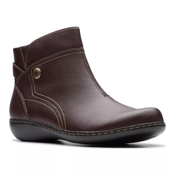 Женские кожаные ботильоны Ashland Mabel Clarks, цвет dark brown tumbled