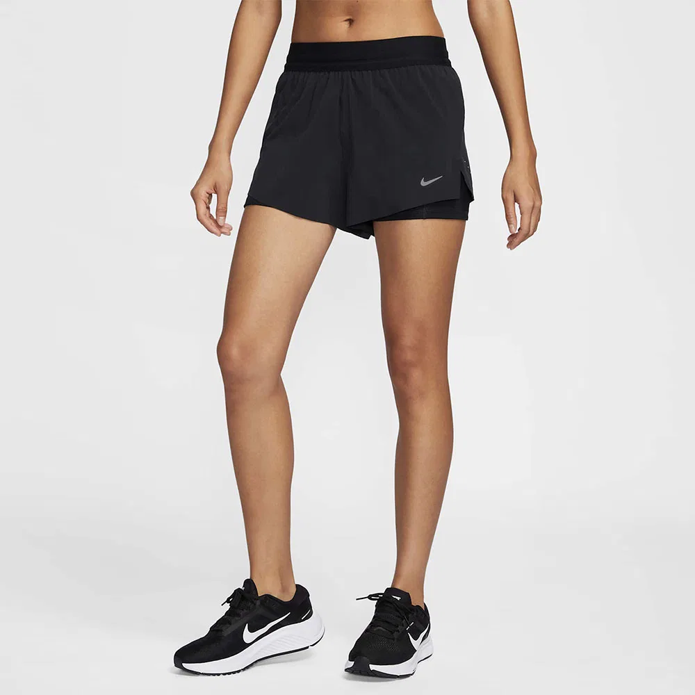 Женские беговые шорты Nike Swift Dri-Fit Mid-Rise 2-в-1 чёрные