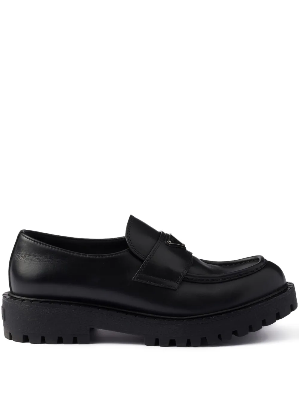 

Лоферы с логотипом Prada, черный