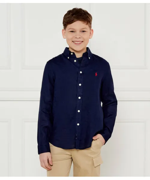 

Льняная рубашка Regular fit Polo Ralph Lauren, синий